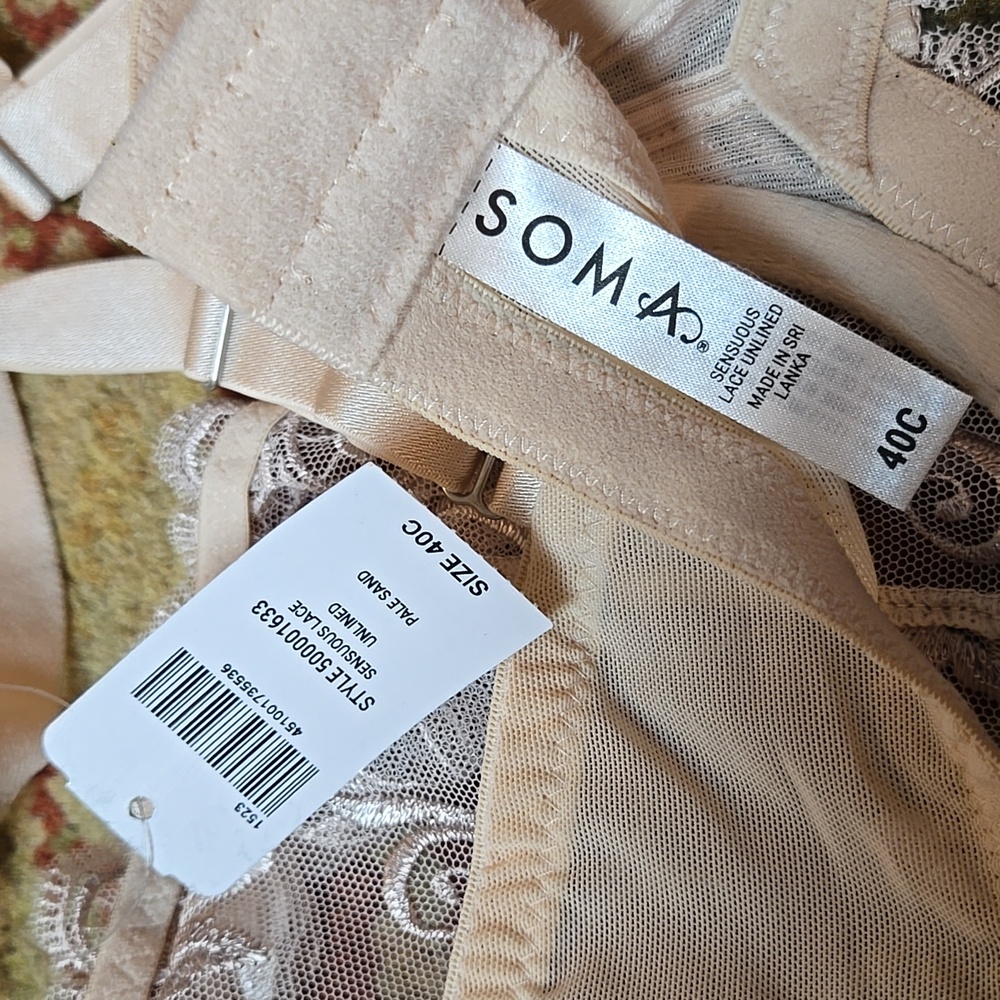 NWT Soma lace unlined Bra - Picture 4 of 4